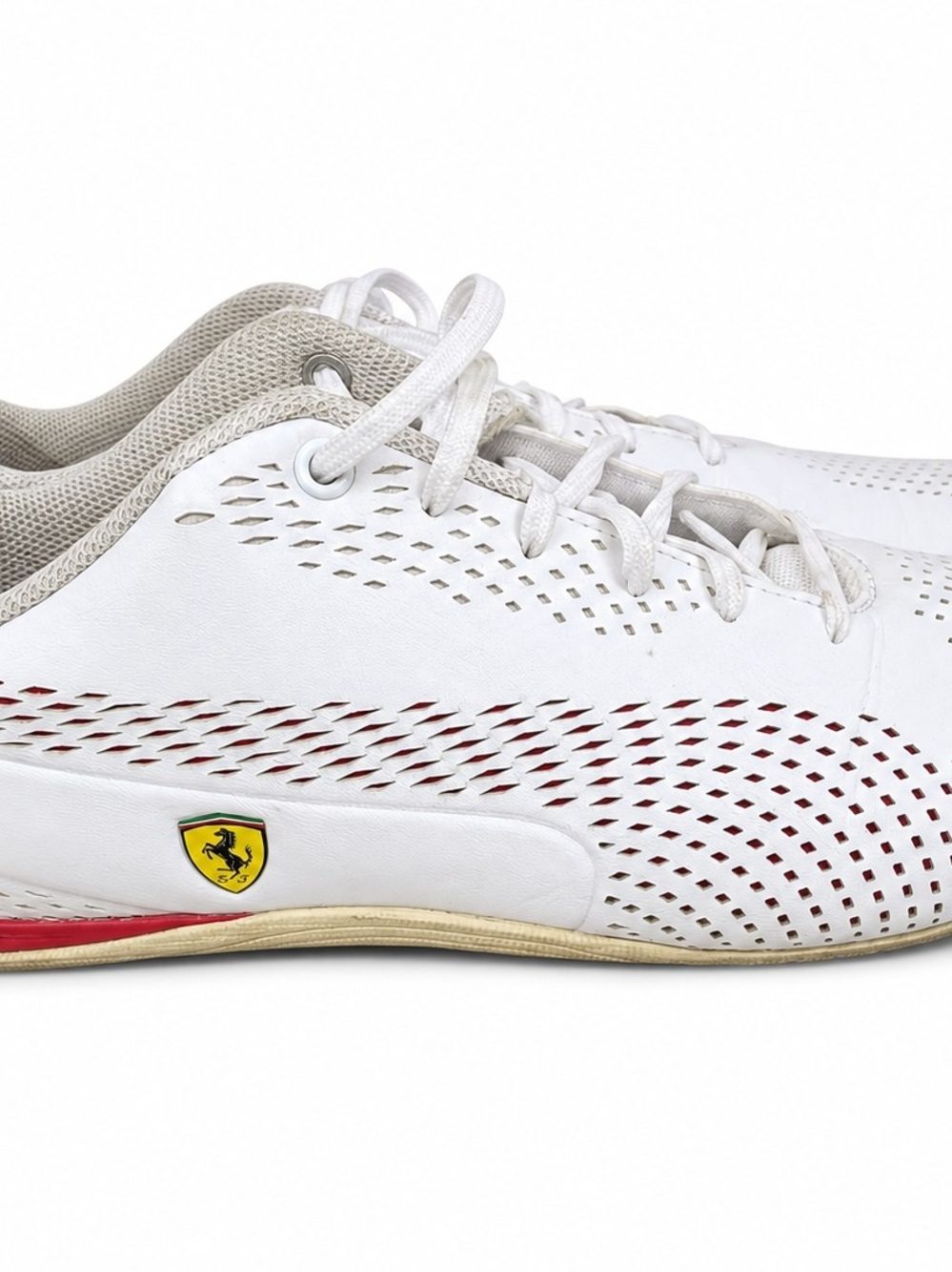 PUMA Scuderia Ferrari Drift Cat 5 Ultra II White Red Men's Size 11.5 Shoes 30642